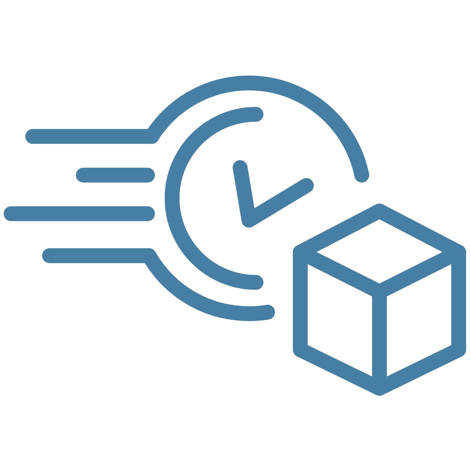 Blue  icon with a package on top, air freight, fast shipping, global logistics, FTL transportation, Expedited FTL
